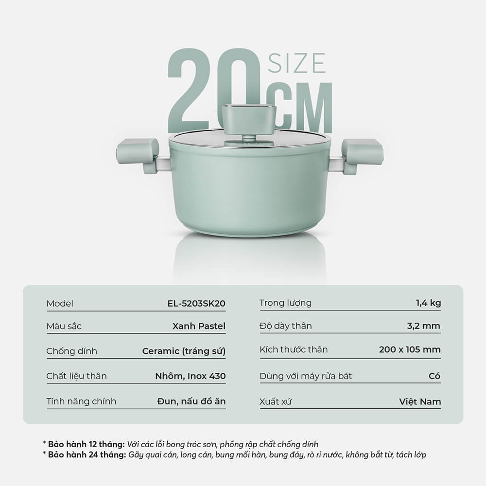 Nồi men sứ Elmich Hera II EL-5203SK