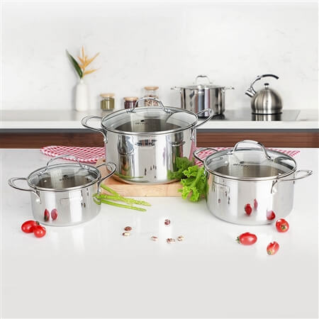 Bộ nồi inox liền khối Trimax EL3741 size 16,20,24cm