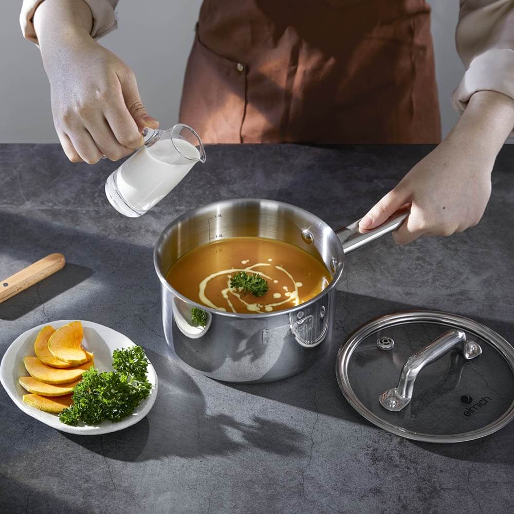 Bộ nồi inox liền khối Elmich Trimax ECO EL8005 size 18,20,26, quánh 16cm