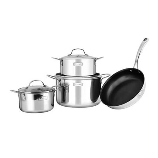 Bộ nồi chảo inox liền khối Trimax EL3742 size 18,20,26cm chảo 26cm