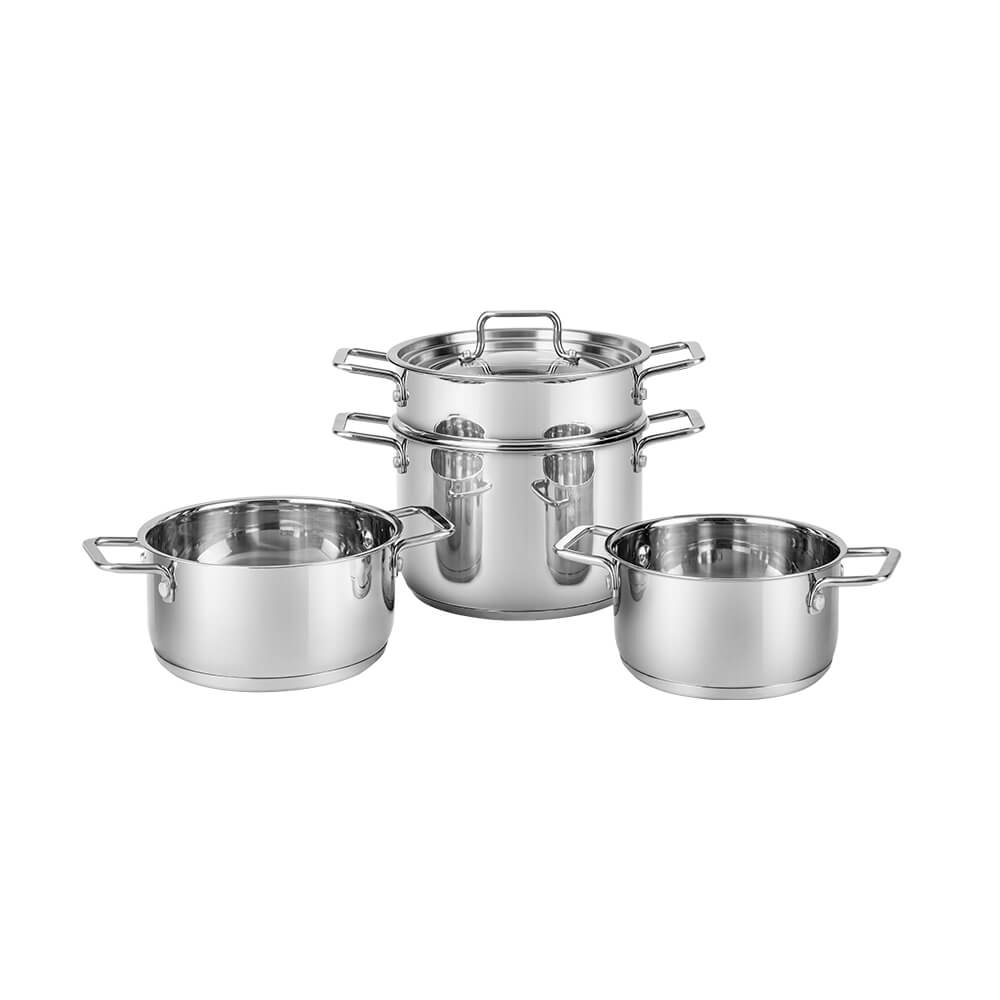Bộ nồi inox 5 món Smartcook Mini SM 2303S size 16,18,20,xửng hấp 3 tầng size 16,18,20cm