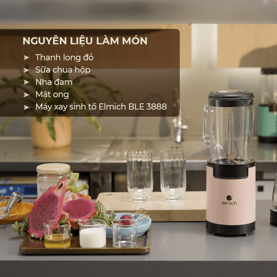 CÔNG THỨC LÀM SINH TỐ THANH LONG NHA ĐAM SỮA CHUA