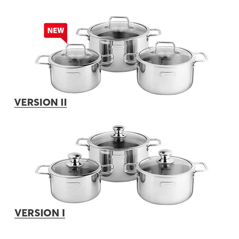 Bộ nồi Inox liền khối Elmich Trimax classic size EL2105 16,20,24cm