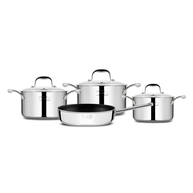 Bộ nồi Inox cao cấp 3 lớp đáy liền Trimax XS EL-3744 size 18,20,24, chảo 26cm
