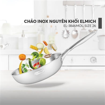 Chảo inox liền khối Elmich Trimax EL3846LOL size 28cm