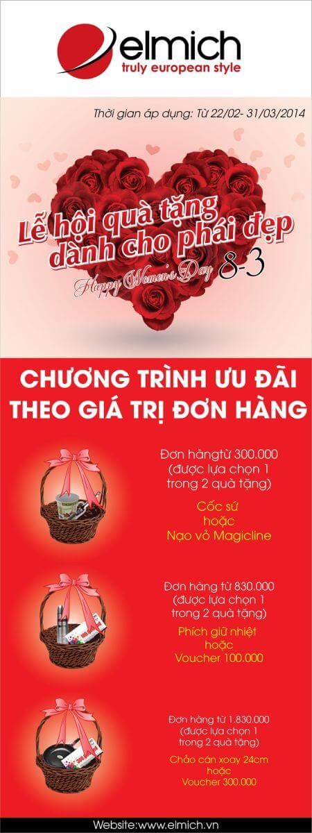 CTKM Mừng 08/03: Lễ hội quà tặng dành cho phái đẹp- Sale up to 25% off