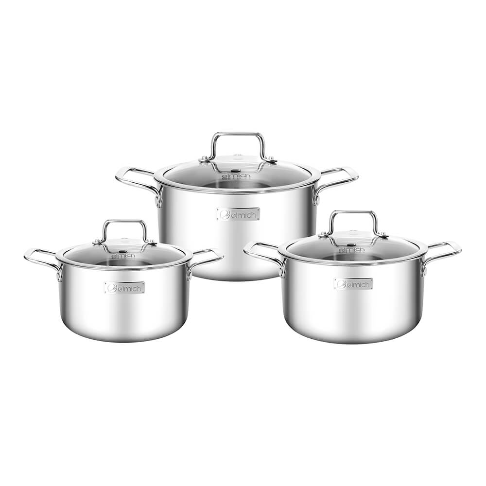 Bộ nồi Inox liền khối Elmich Trimax classic EL2106OL size 18,20,24cm