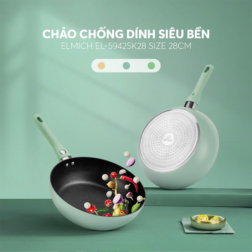 Chảo chống dính Ceramic Elmich EL5942SK28 size 28cm