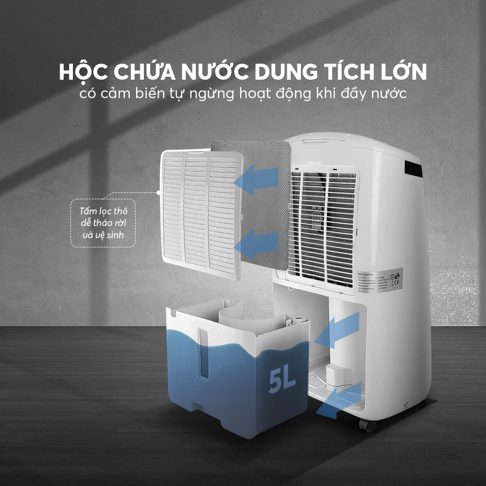de3923_profile_06_1 Máy hút ẩm không khí Elmich DE-3923 (20L)