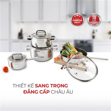 Bộ nồi chảo Elmich Diamond EL-3329 – 4 sản phẩm