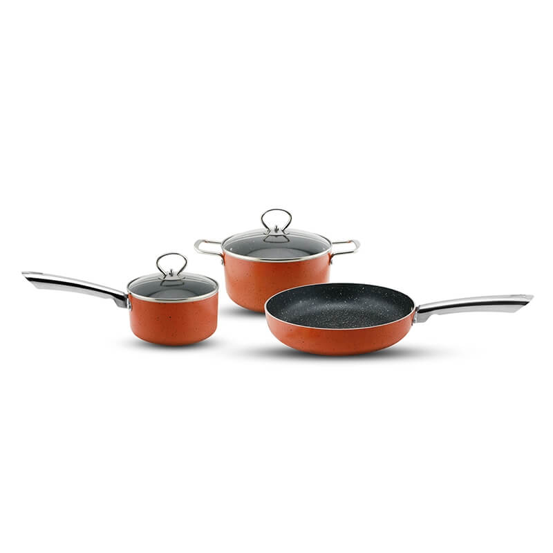 Bộ quánh 16,nồi 20,chảo 26cm vân đá chống dính cao cấp Elmich EDA-036