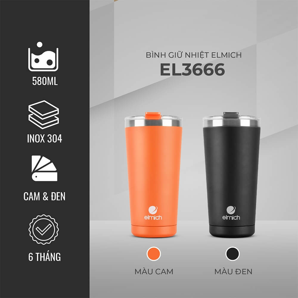 Cốc giữ nhiệt Elmich inox 304 580ml EL3666