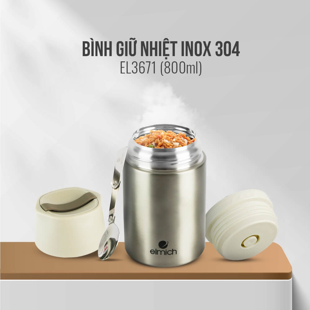 Bình đựng thức ăn giữ nhiệt Elmich 800ml EL 3671