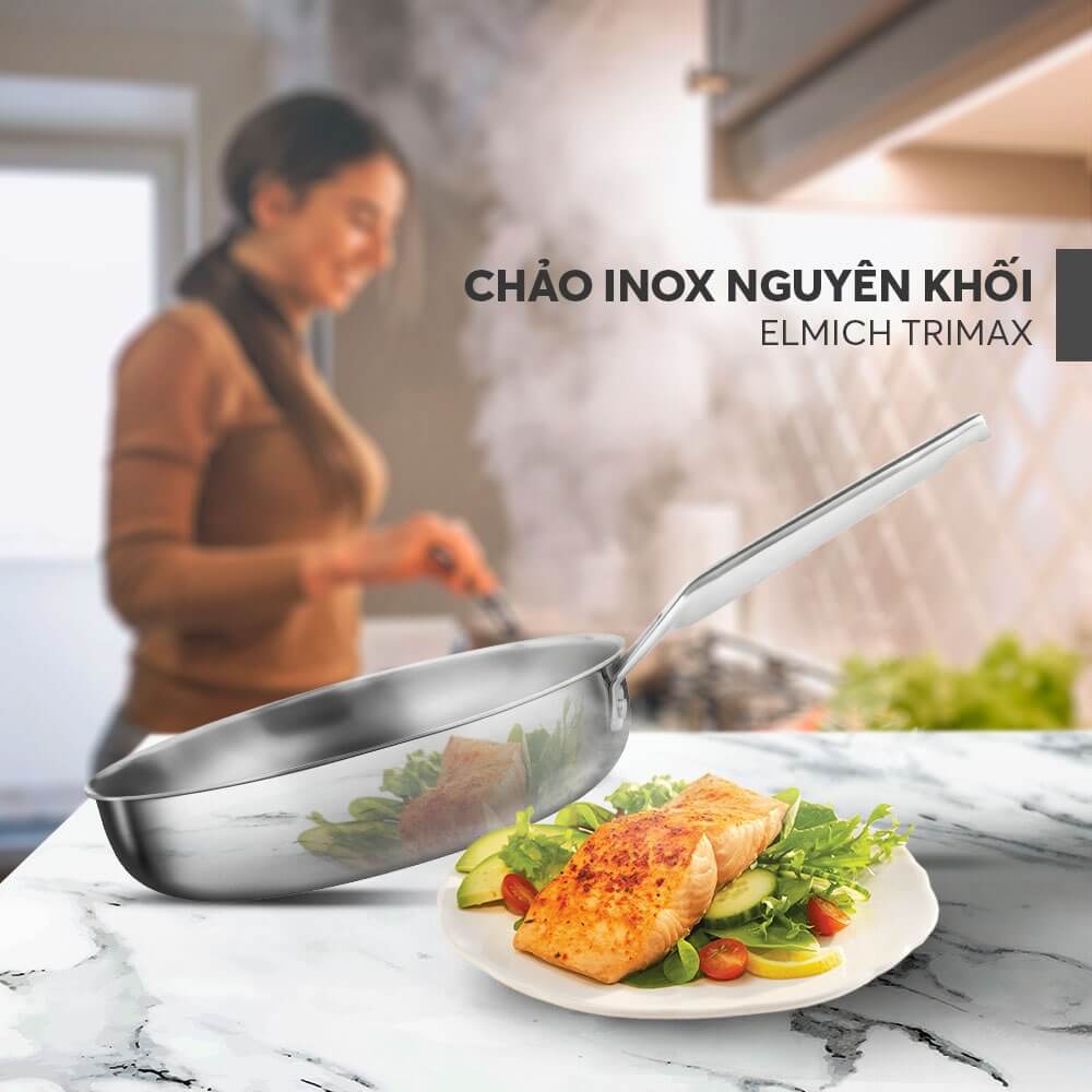 Chảo Inox liền khối Elmich TriMax EL3738Max size 24cm