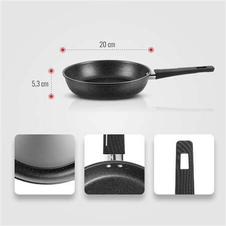 Chảo nhôm chống dính cao cấp full induction Nero EL 3771 size 20cm