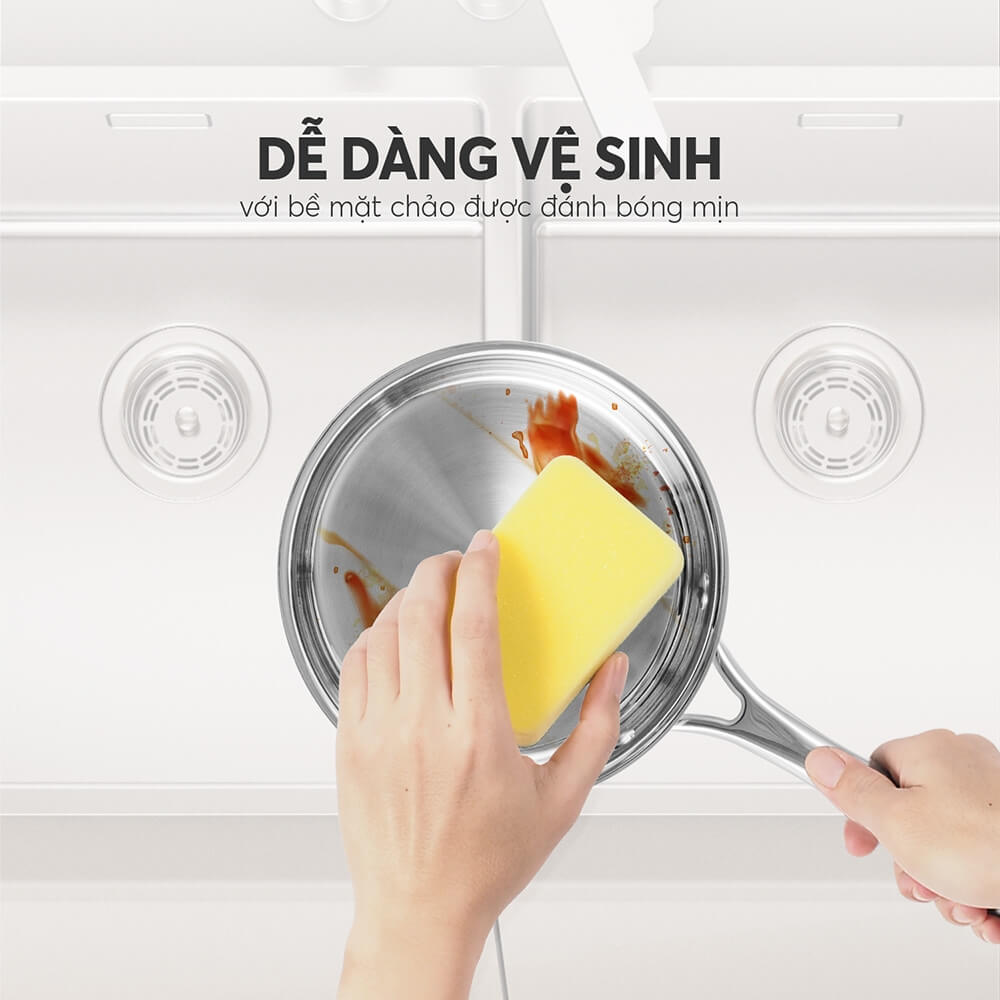 Chảo inox 3 lớp nguyên khối Elmich Trimax EL 3846OL16 size 16cm