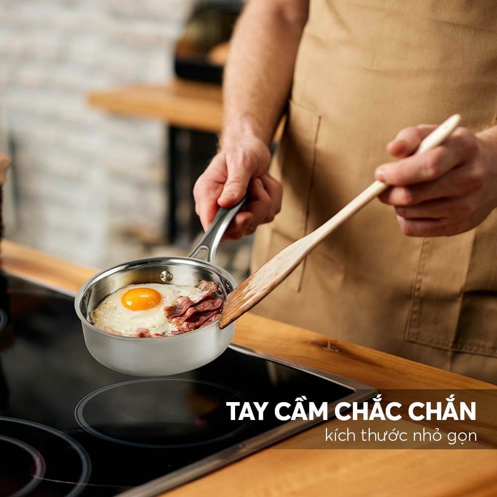 Chảo inox 3 lớp nguyên khối Elmich Trimax EL 3846OL16 size 16cm