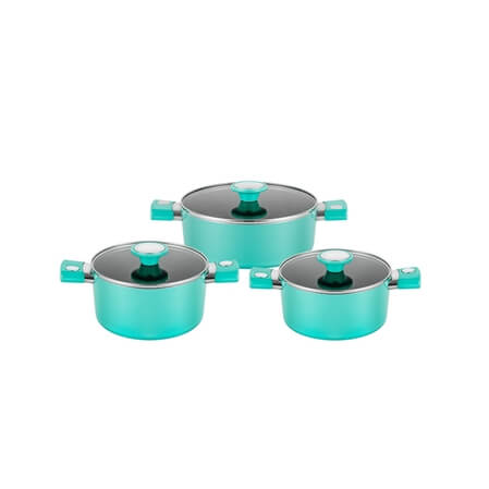 Bộ nồi chống dính vân đá ánh kim siêu bền Elmich EL 5112 BL size 18,20,24cm