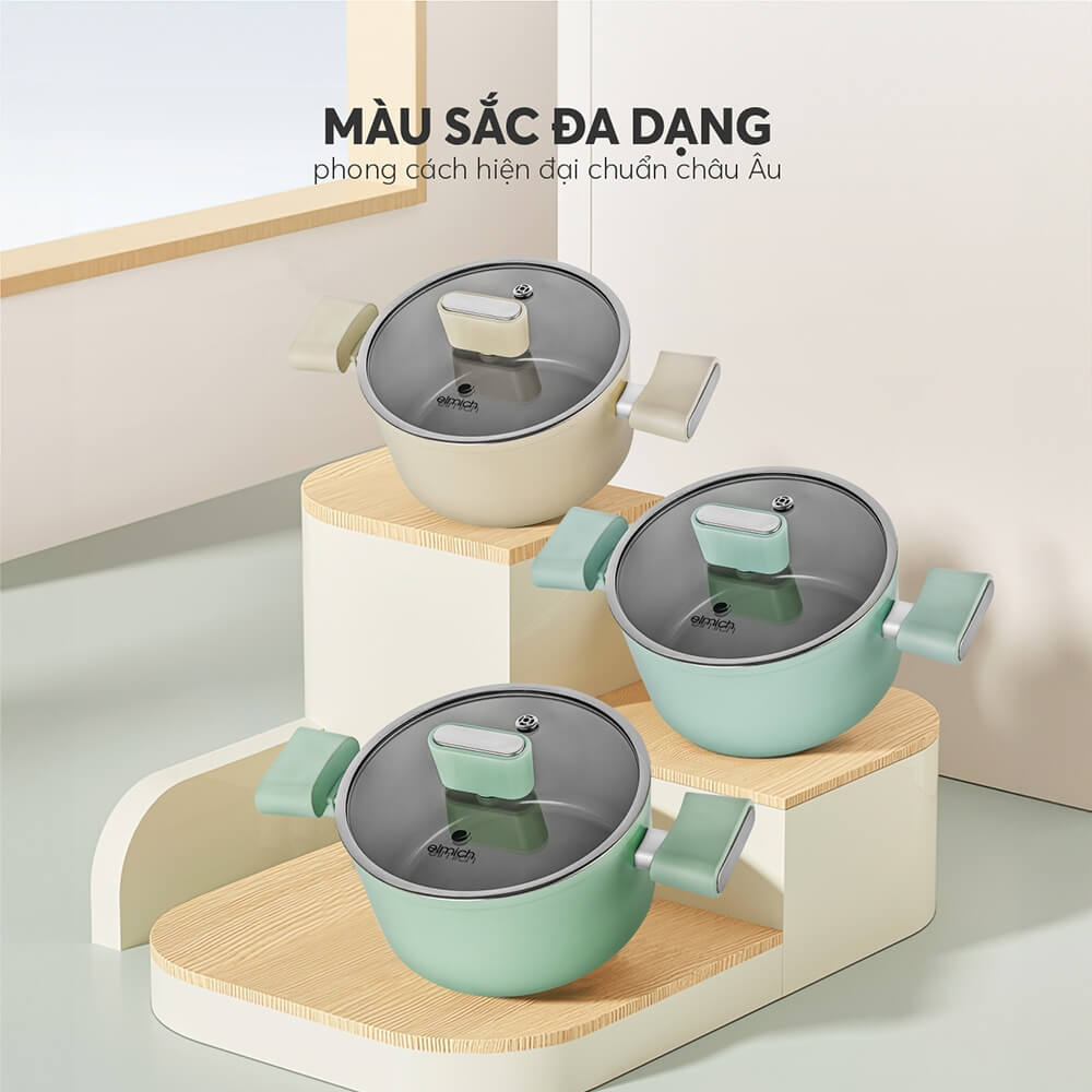 Nồi men sứ Elmich Hera II EL-5203SK18 size 18cm