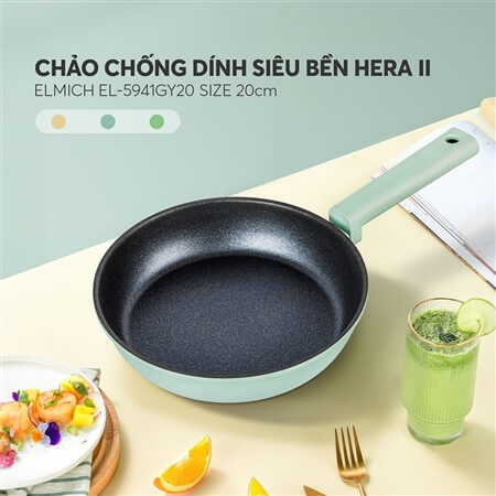 Chảo chống dính siêu bền Elmich Hera II EL-5941SK20 size 20cm