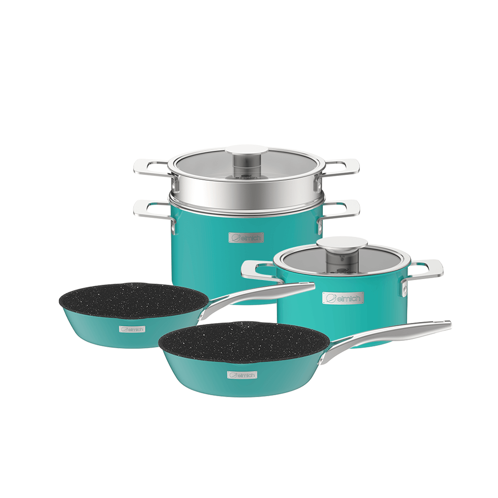 Bộ nồi Inox liền khối Elmich Hera EL-8134 size 18, nồi hấp 22, chảo 20,26cm