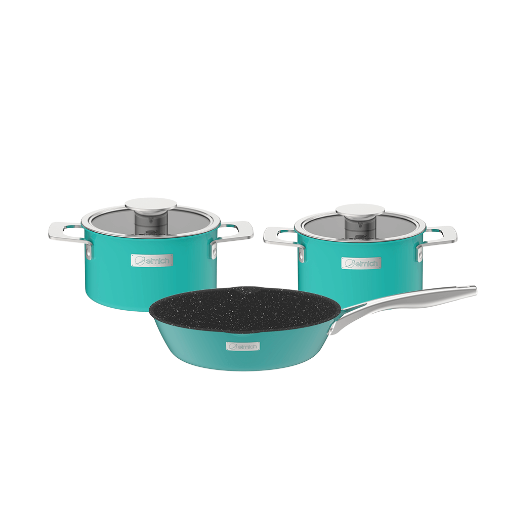 Bộ nồi Inox liền khối Elmich Hera EL-8135 size 18,22cm chảo 26cm