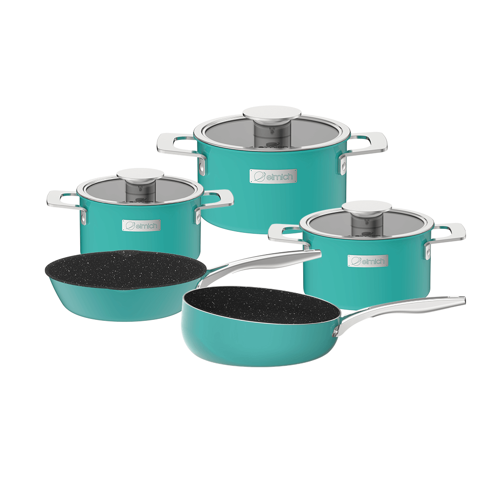 Bộ nồi Inox liền khối Elmich Hera EL-8139 size 16,18,22, chảo inox 20, chảo full induction 26cm