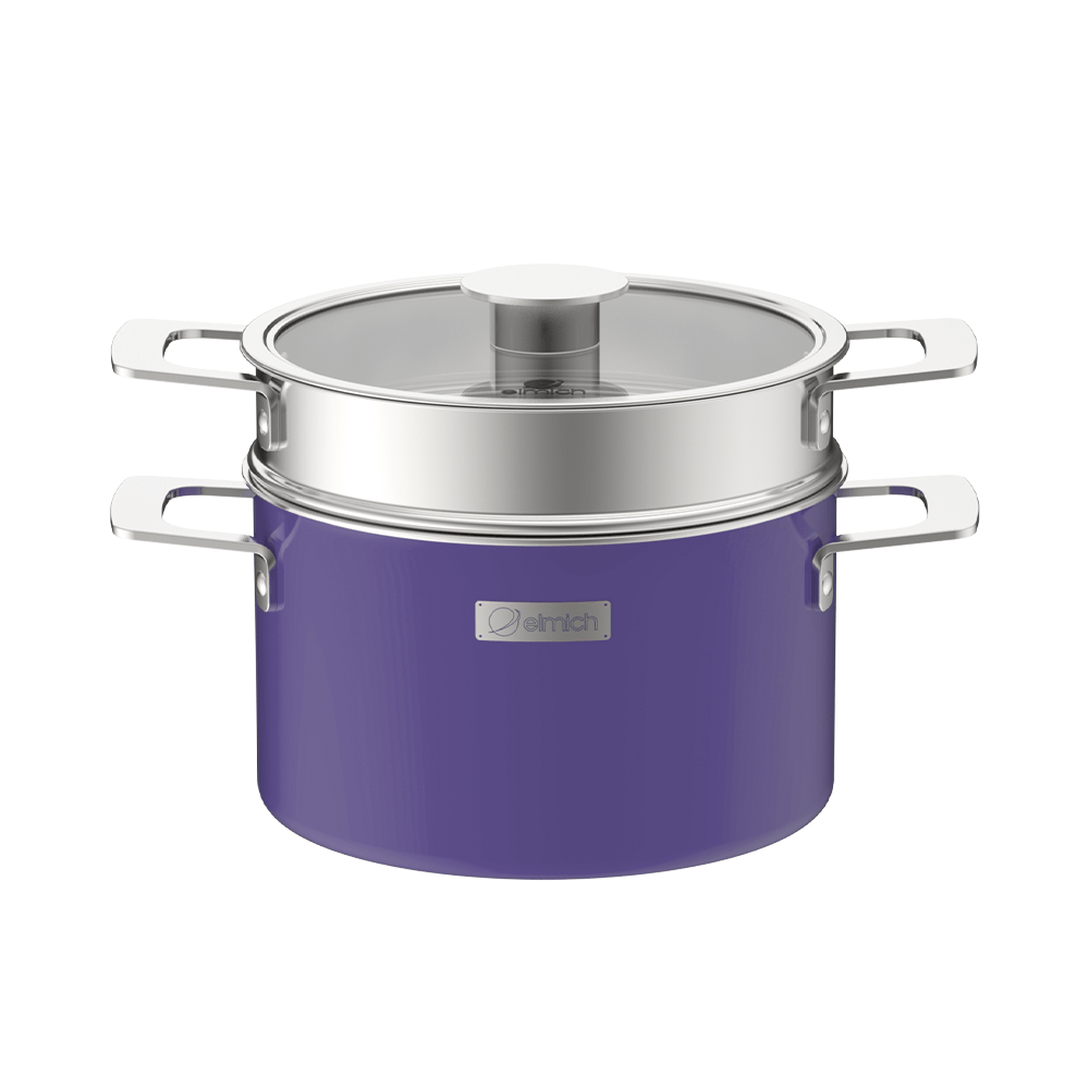 Bộ nồi Inox liền khối Elmich Hera EL-8192 size 16,20,22, xửng hấp 22cm