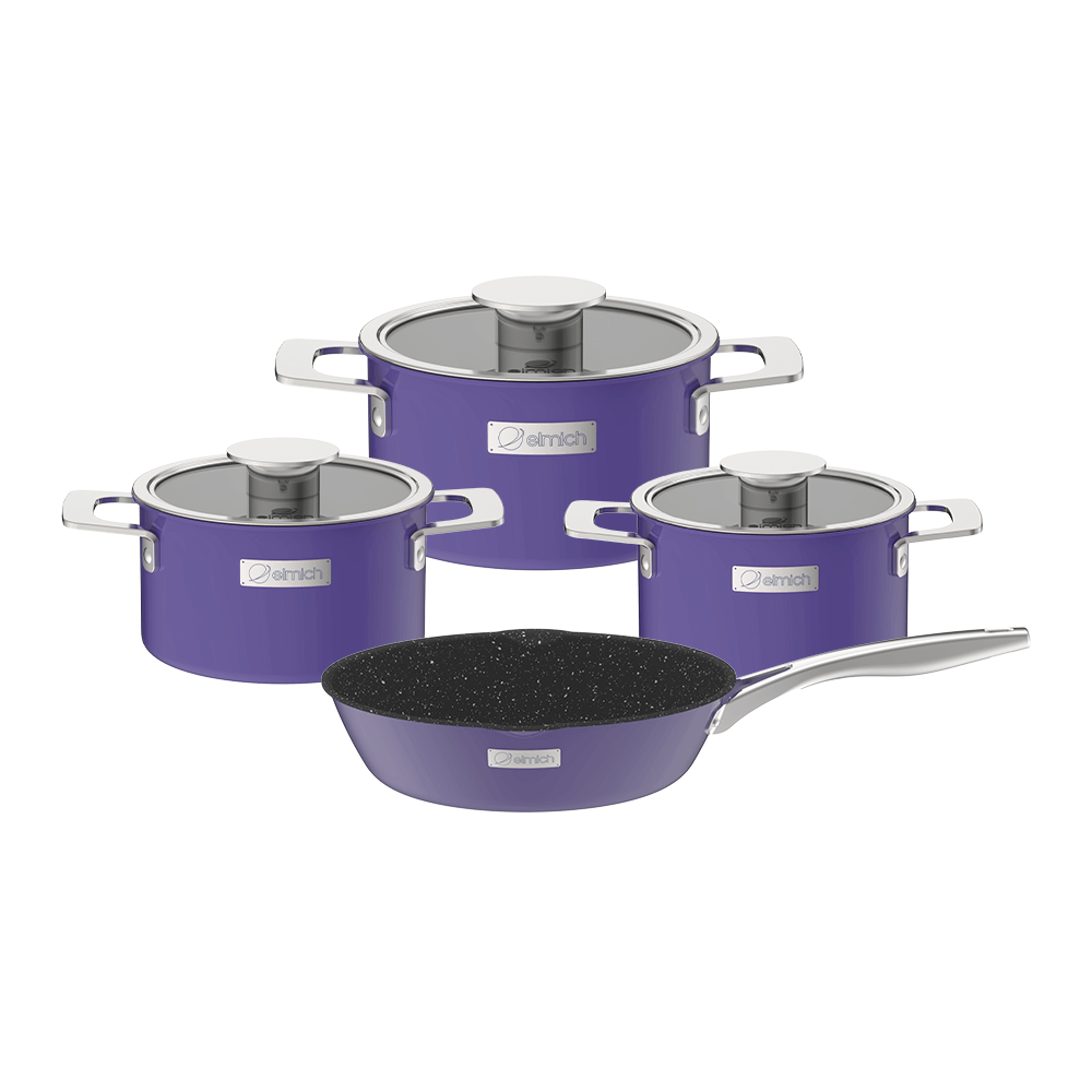 Bộ nồi Inox liền khối Elmich Hera EL-8193 size 16,20,22, chảo 26cm