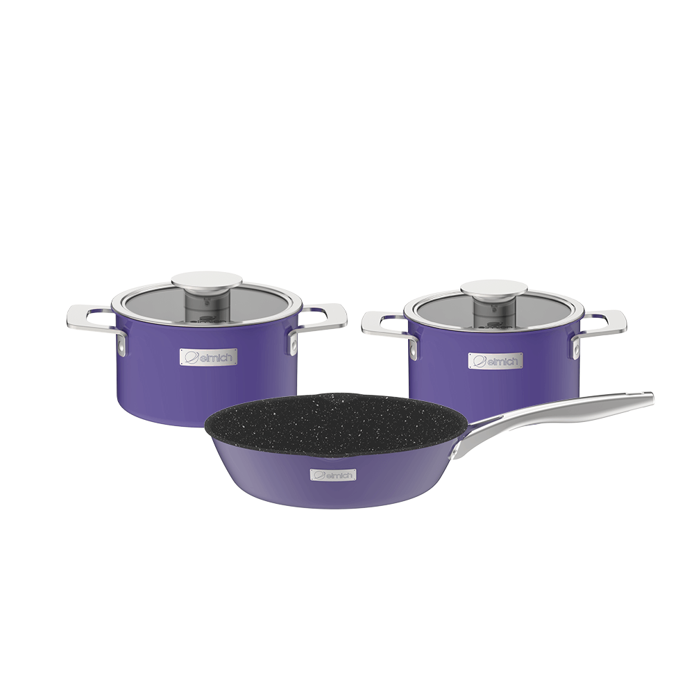 Bộ nồi Inox liền khối Elmich Hera EL-8195 size 18,22cm chảo 26cm