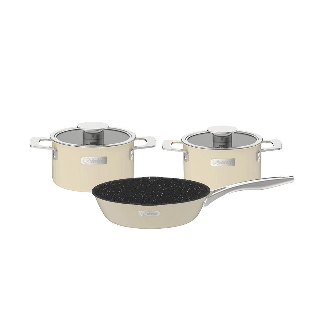 Bộ nồi Inox liền khối Elmich Hera EL-8235 size 18,22cm chảo 26cm