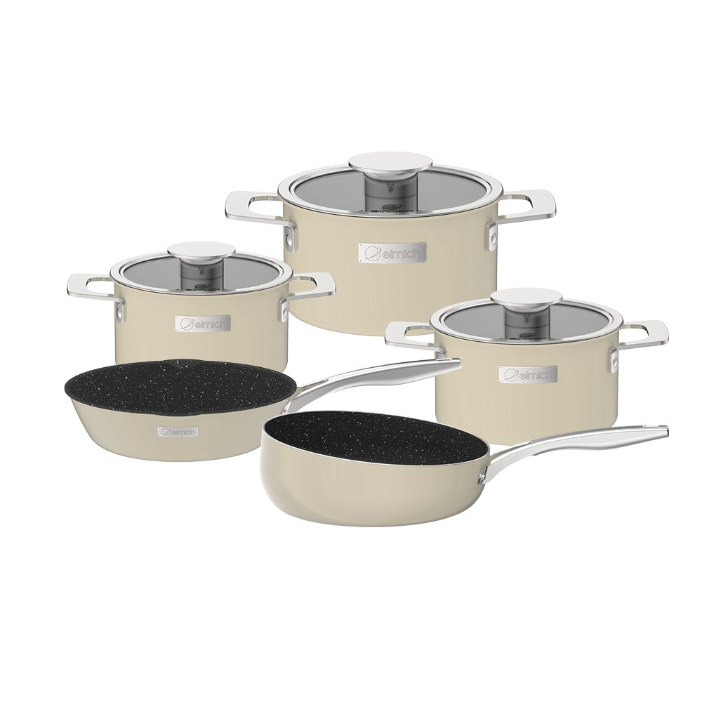 Bộ nồi Inox liền khối Elmich Hera EL-8239 size 16,18,22, chảo inox 20, chảo full induction 26cm