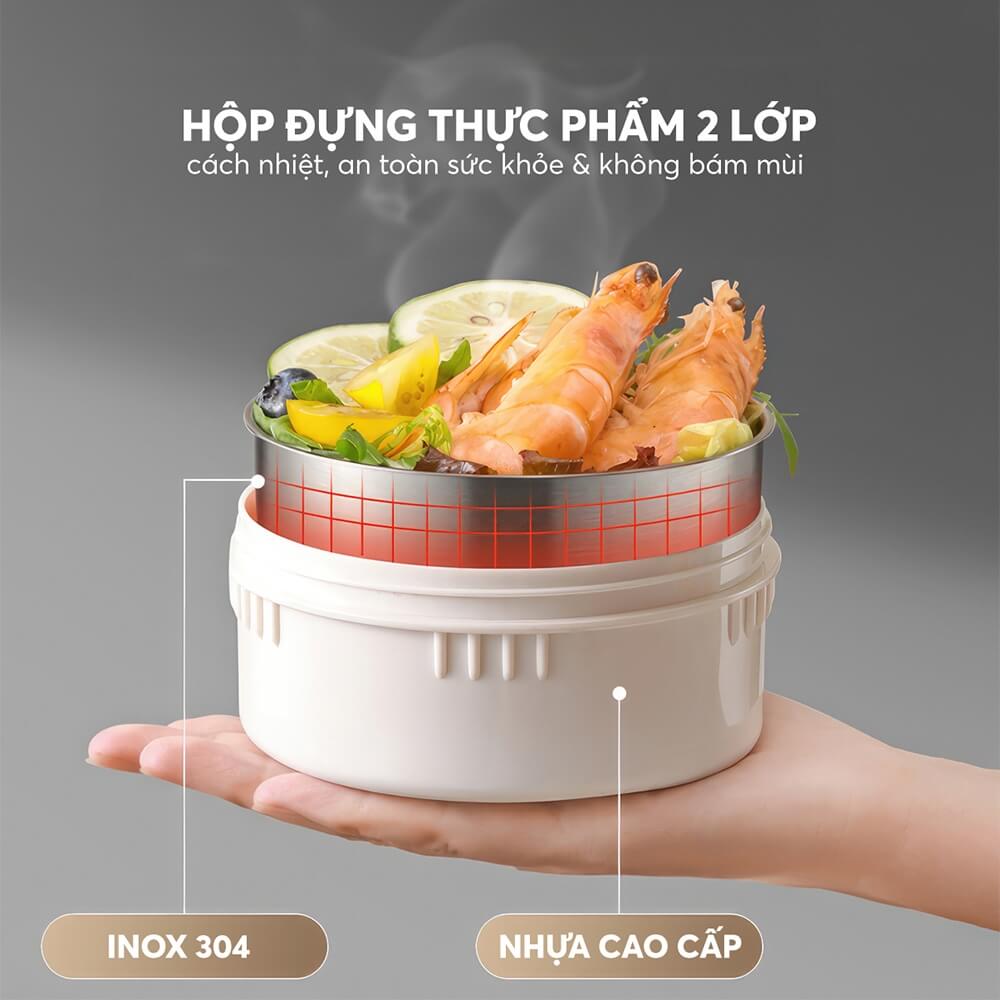 Hộp cơm giữ nhiệt inox 304 Elmich EL8303 dung tích 2L
