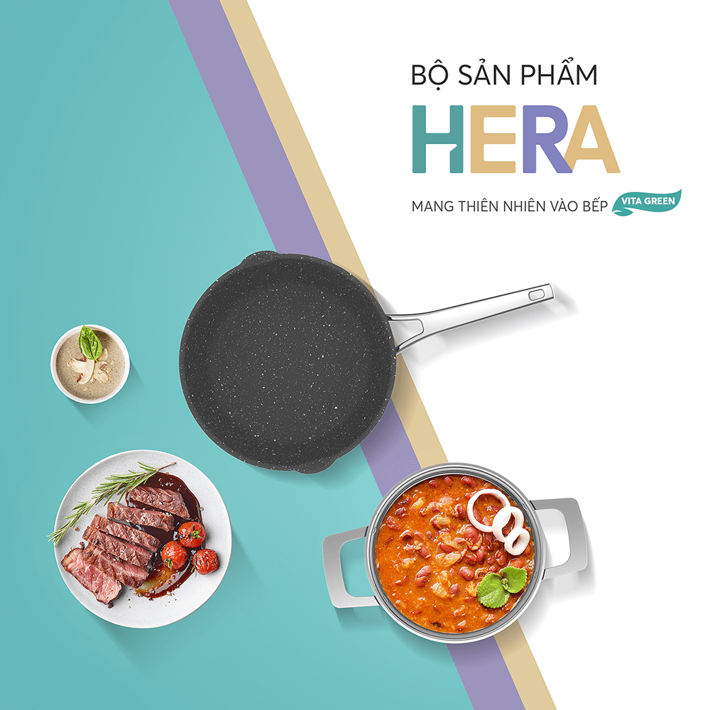 Bộ nồi Inox liền khối Elmich Hera EL-8197 size 18,nồi hấp 22,chảo 26cm