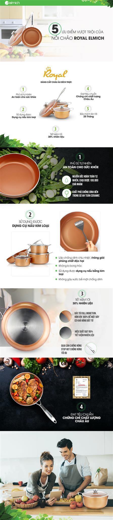 [Vietnamnet.vn] 5 ưu điểm vượt trội của nồi chảo Royal Elmich
