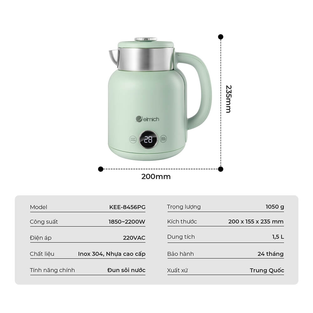 Ấm siêu tốc Elmich KEE 8456 PG