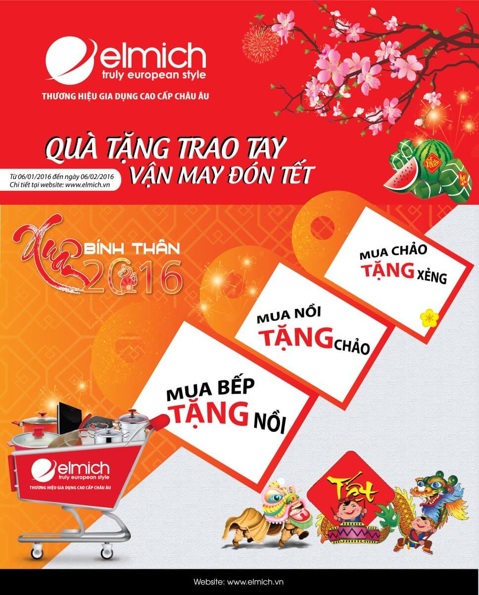 ELMICH ƯU ĐÃI QUÀ TẶNG VỚI TỔNG GIÁ TRỊ LÊN TỚI 3 TỶ ĐỒNG DỊP TẾT BÍNH THÂN 2016