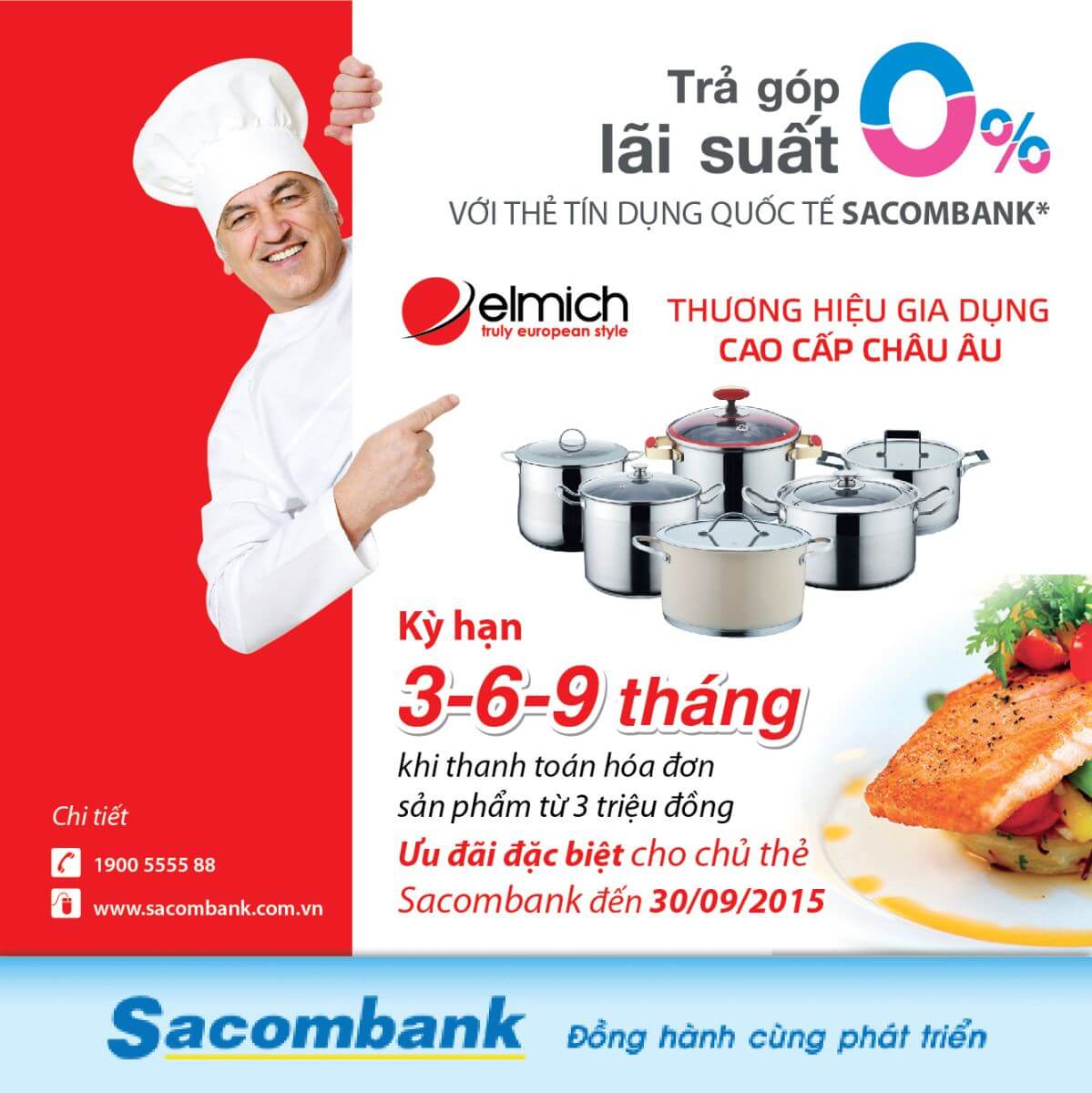 Trả góp lãi suất 0% khi mua hàng tại hệ thống Showroom của Elmich