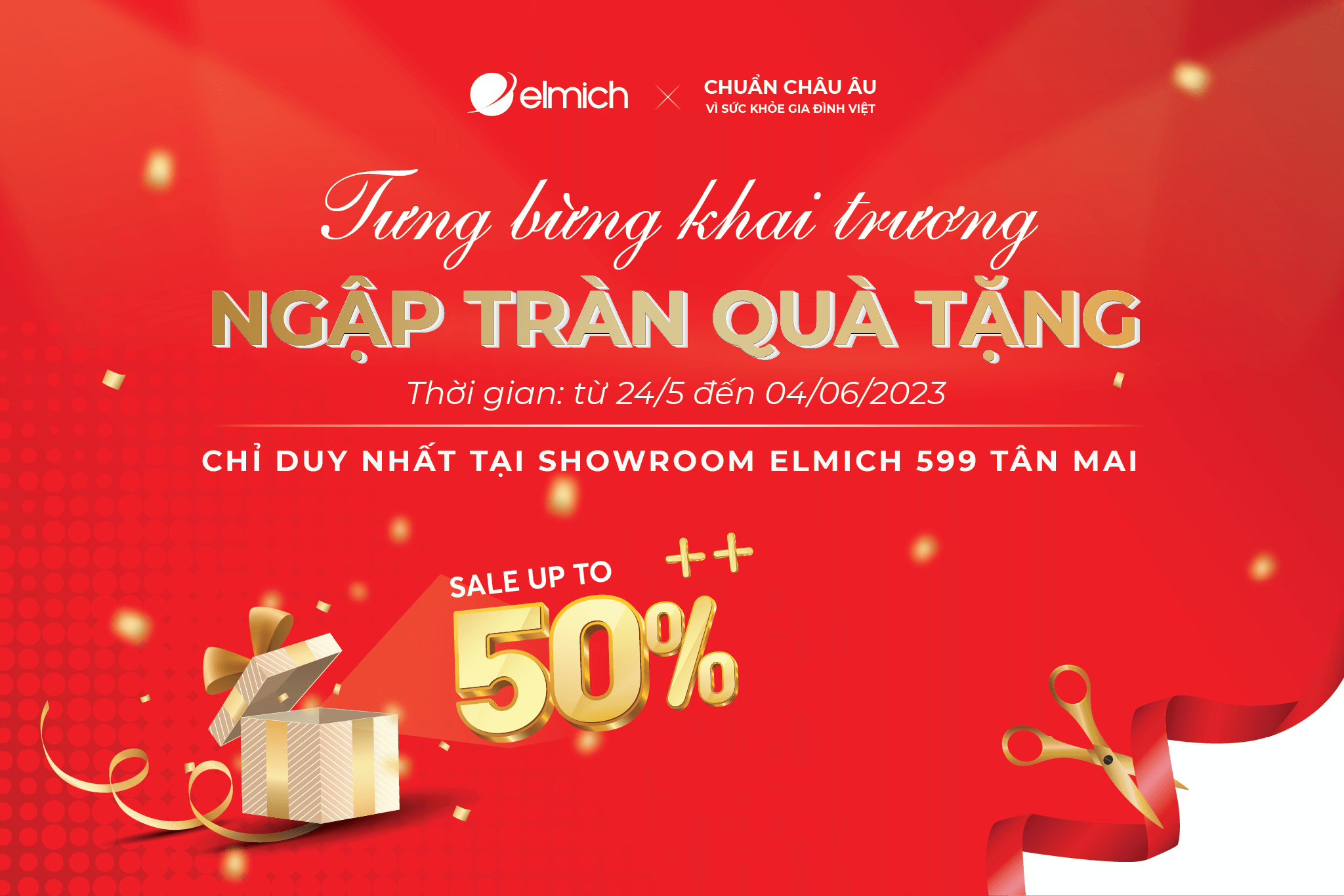 Tưng bừng Khai trương – Ngập tràn quà tặng tại Showroom Elmich 599 Tân Mai