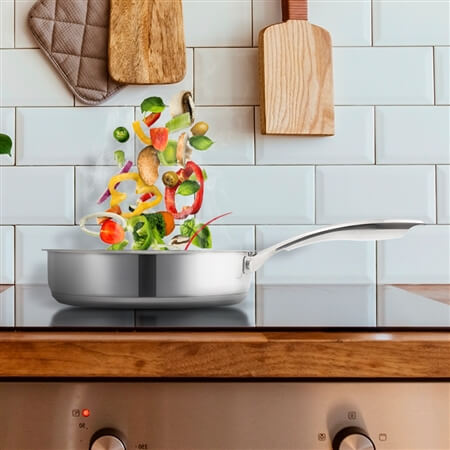 Chảo Inox chống dính 3 đáy Max A EL3762 size 24cm