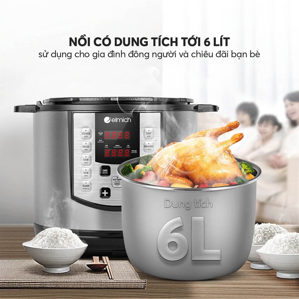 pce1809ol_profile_08 Nồi áp suất điện đa năng Elmich 6L PCE 1809OL