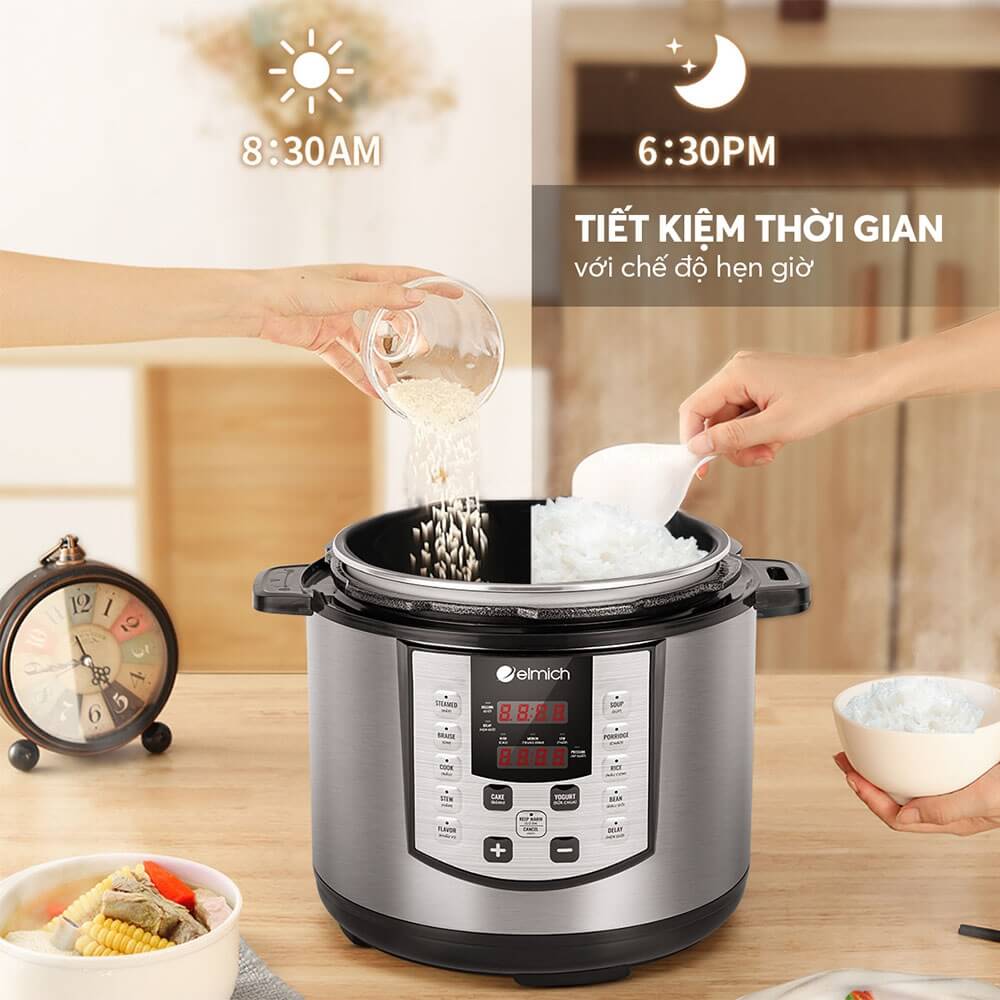 Hướng dẫn sử dụng Nồi áp suất điện đa năng Elmich 6L PCE-1809OL