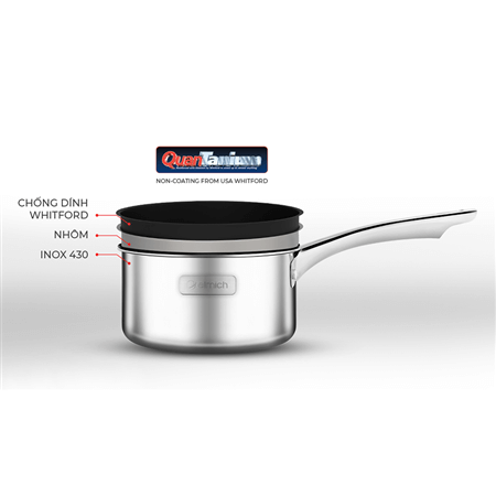 Quánh Inox chống dính Ceramic liền khối Elmich Trimax EL3783 size 14cm