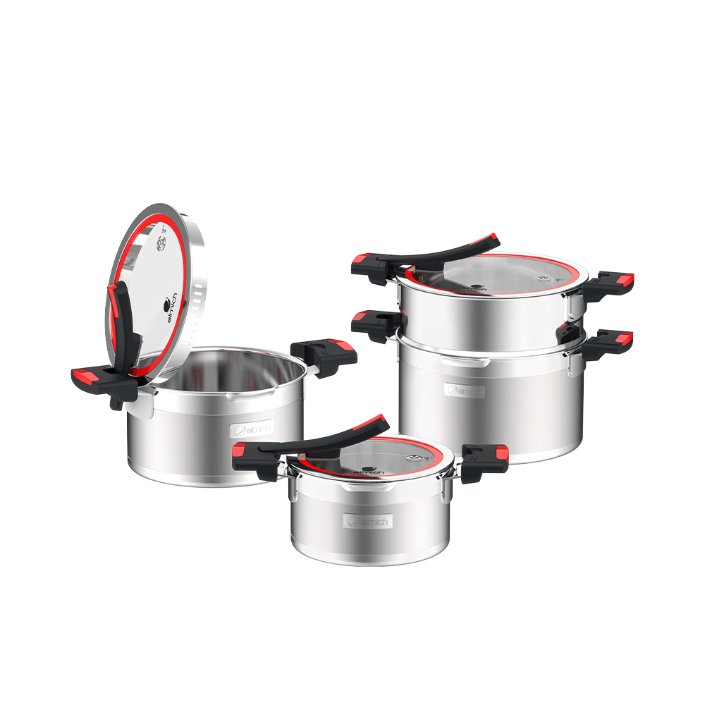 Bộ nồi Inox liền khối Elmich Milano EL-8091 size 16,20,nồi hấp 22cm