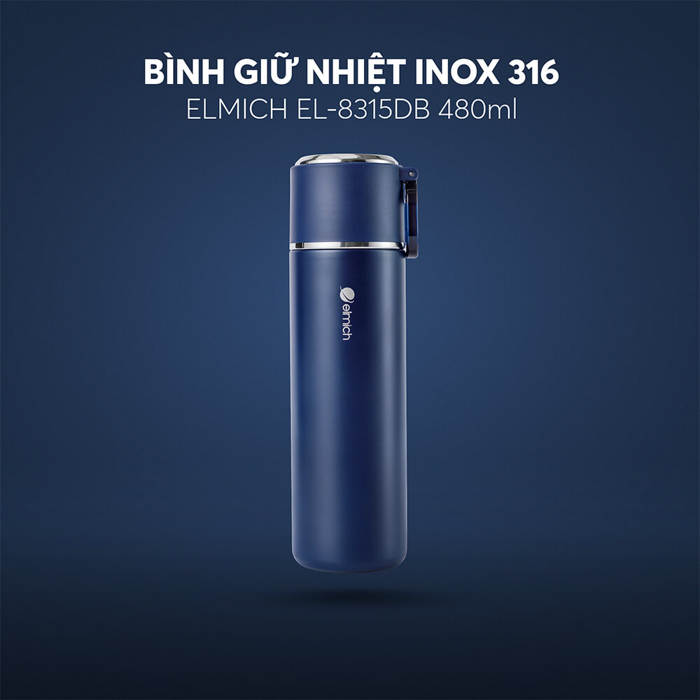Bình giữ nhiệt inox 316 Elmich EL8315DB dung tích 480ml