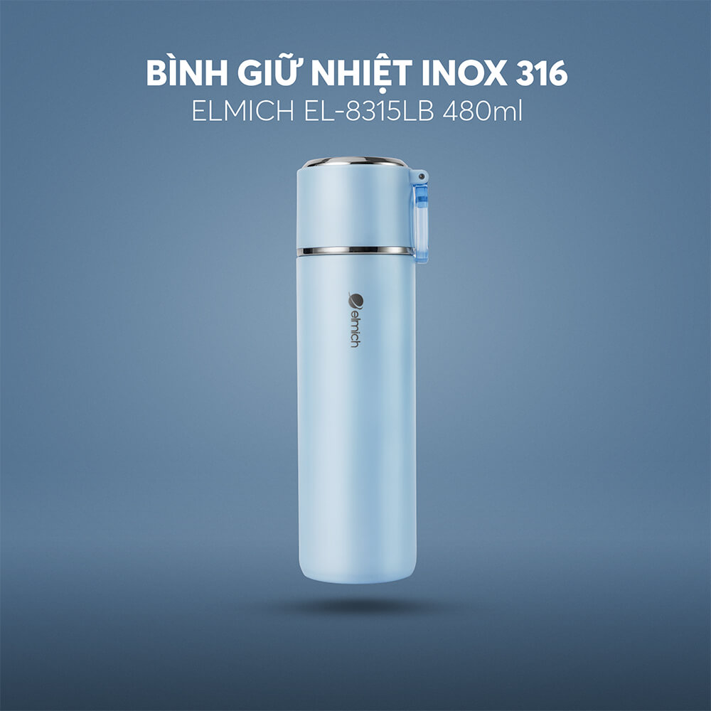 Bình giữ nhiệt inox 316 Elmich EL8315LB dung tích 480ml