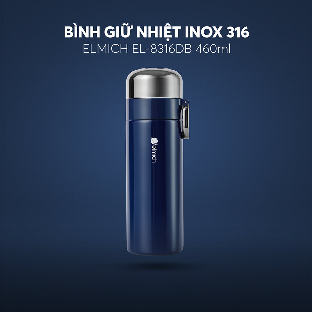 Bình giữ nhiệt inox 316 Elmich EL8316DB dung tích 460ml