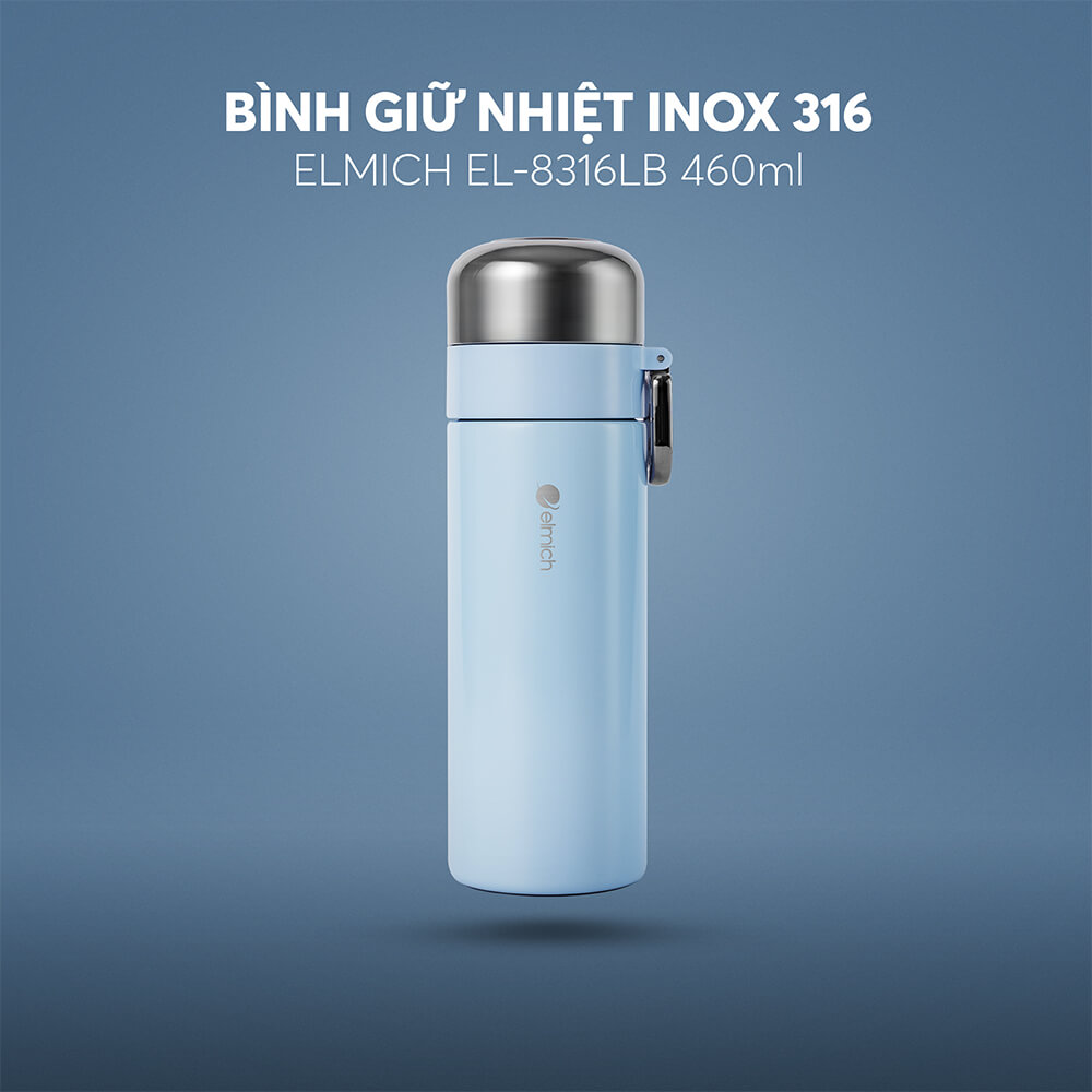 Bình giữ nhiệt inox 316 Elmich EL8316LB dung tích 460ml