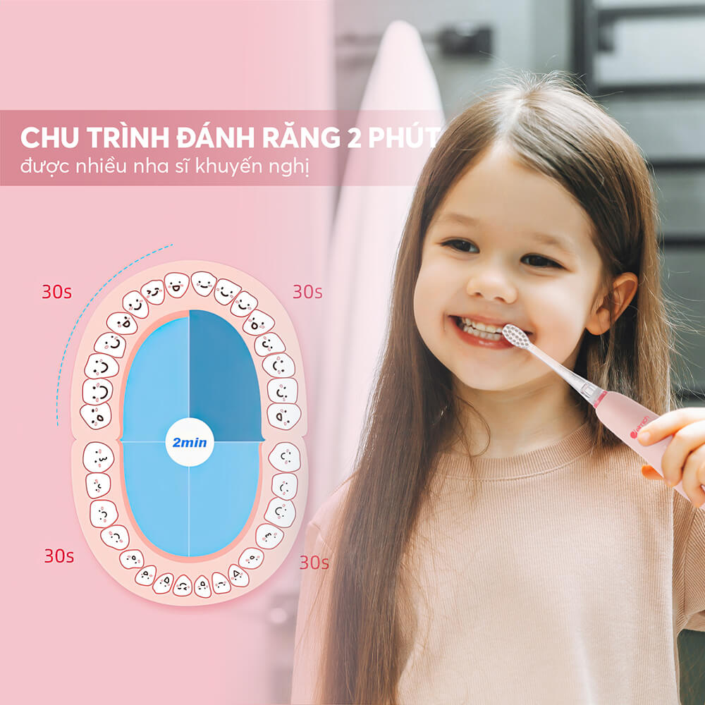 Bàn chải đánh răng điện trẻ em Elmich Procare TBE-8455PK 6 The 8455pk Profile 07