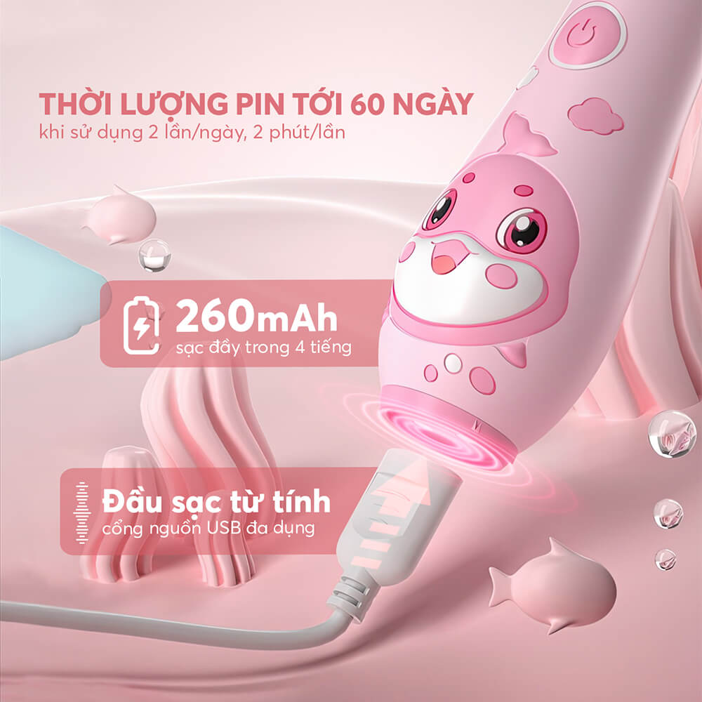 Bàn chải đánh răng điện trẻ em Elmich Procare TBE-8455PK 8 The 8455pk Profile 09